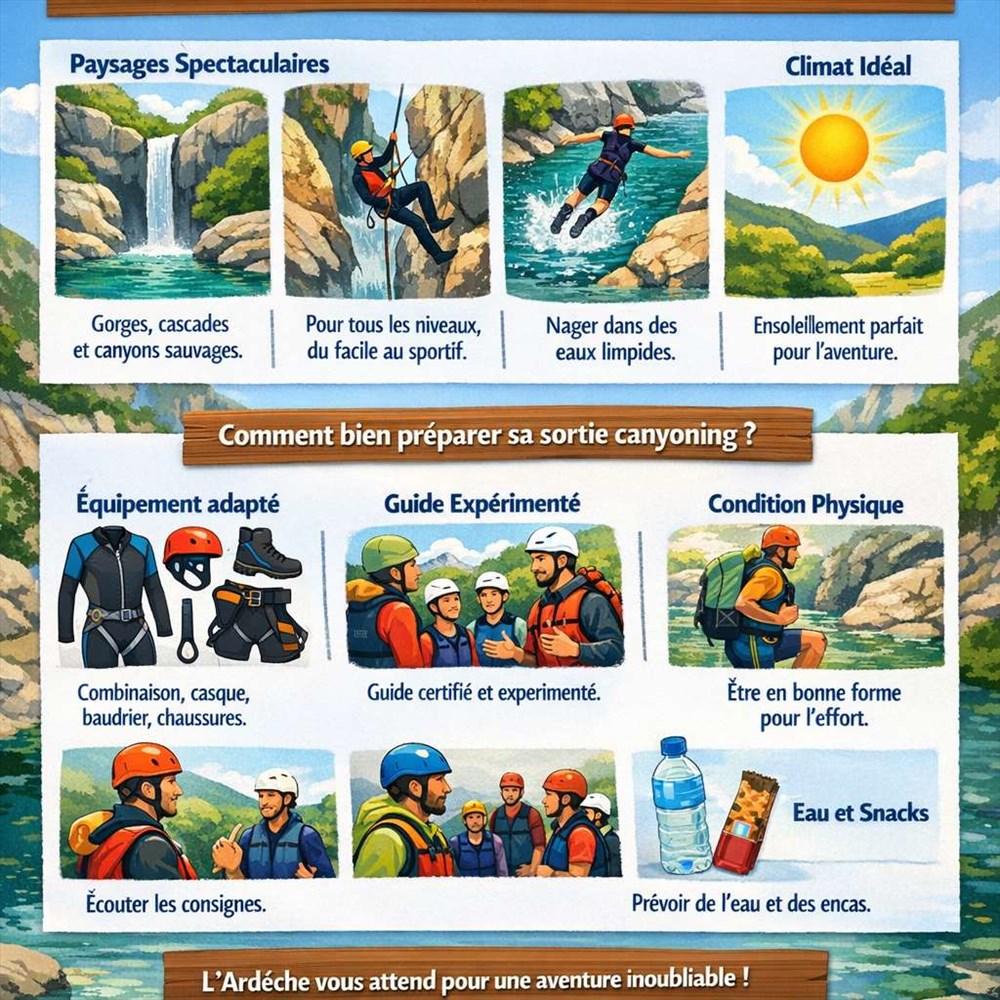 Comment organiser une sortie canyoning en Ardèche autour de Vallon-Pont-d'Arc, Ruoms et Saint-Martin-d'Ardèche